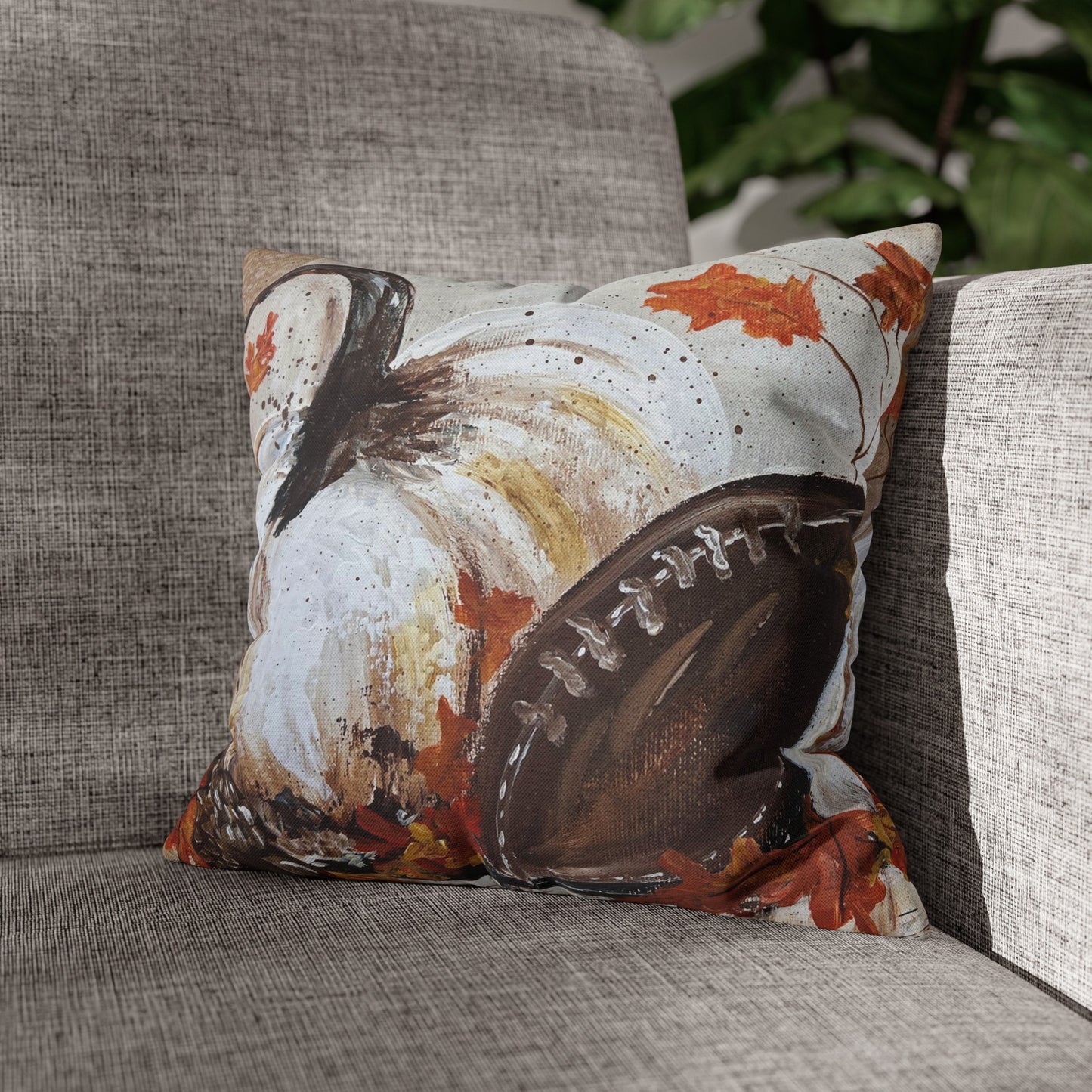 Pillow Case. Football and Fall