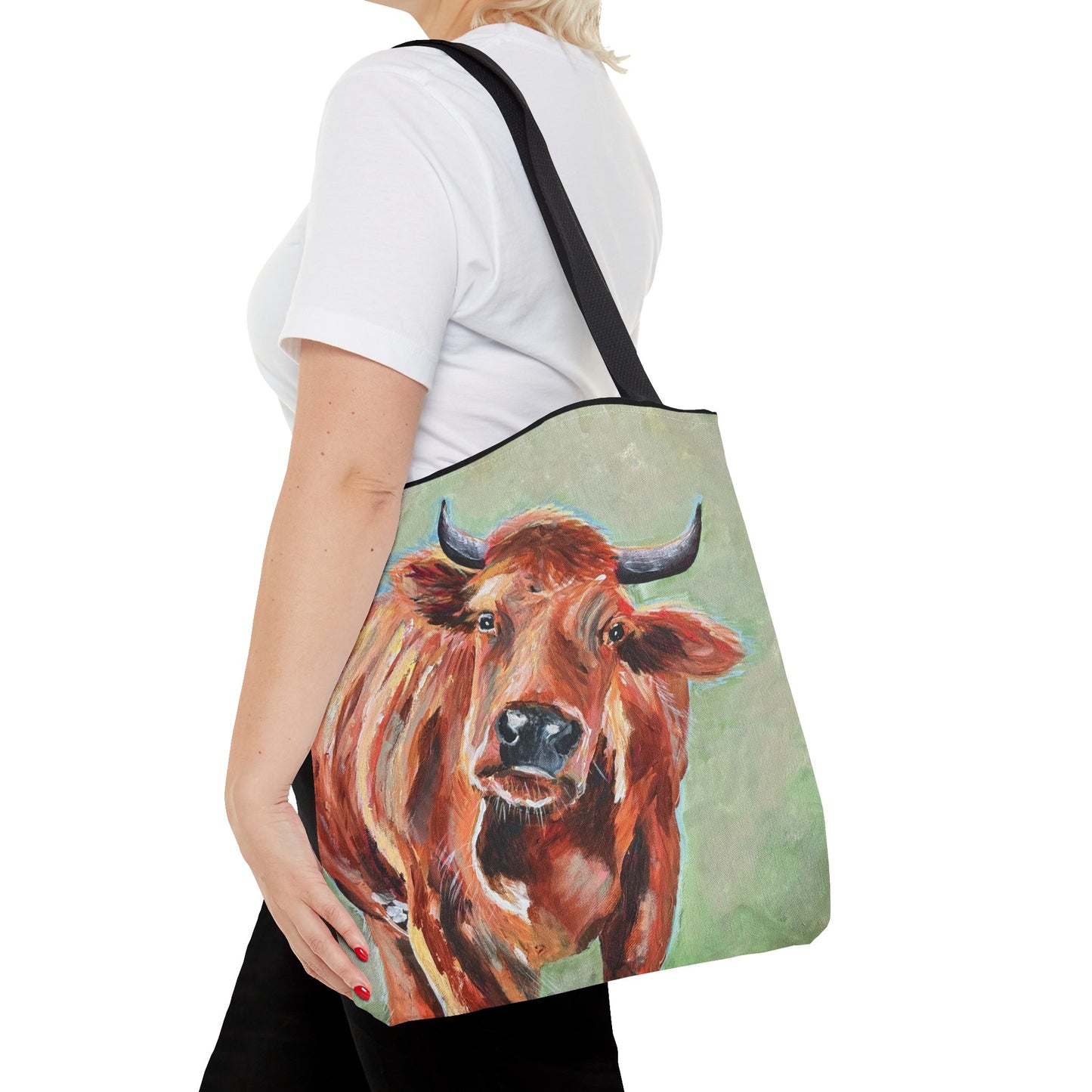 Cow "Say What?" Print on Tote Bag