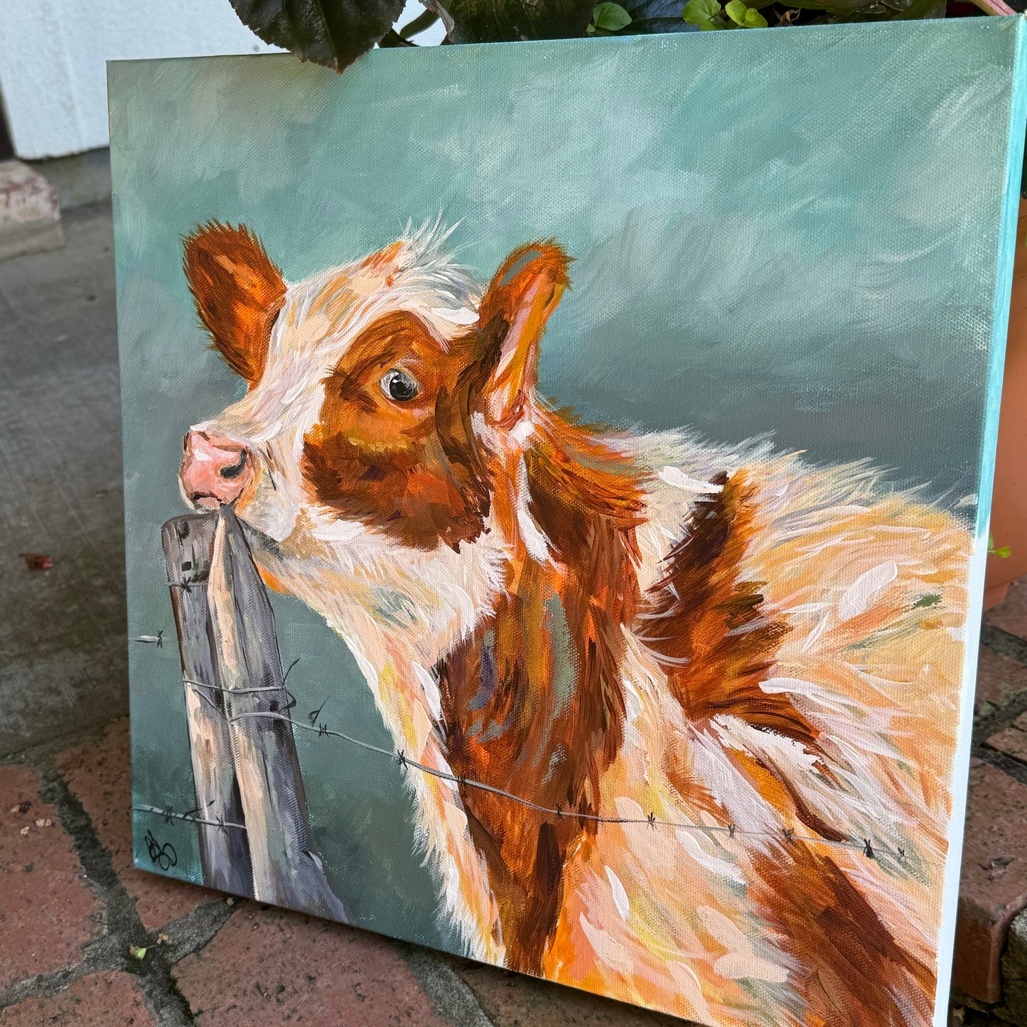 Cow Original Painting "Who Me?"