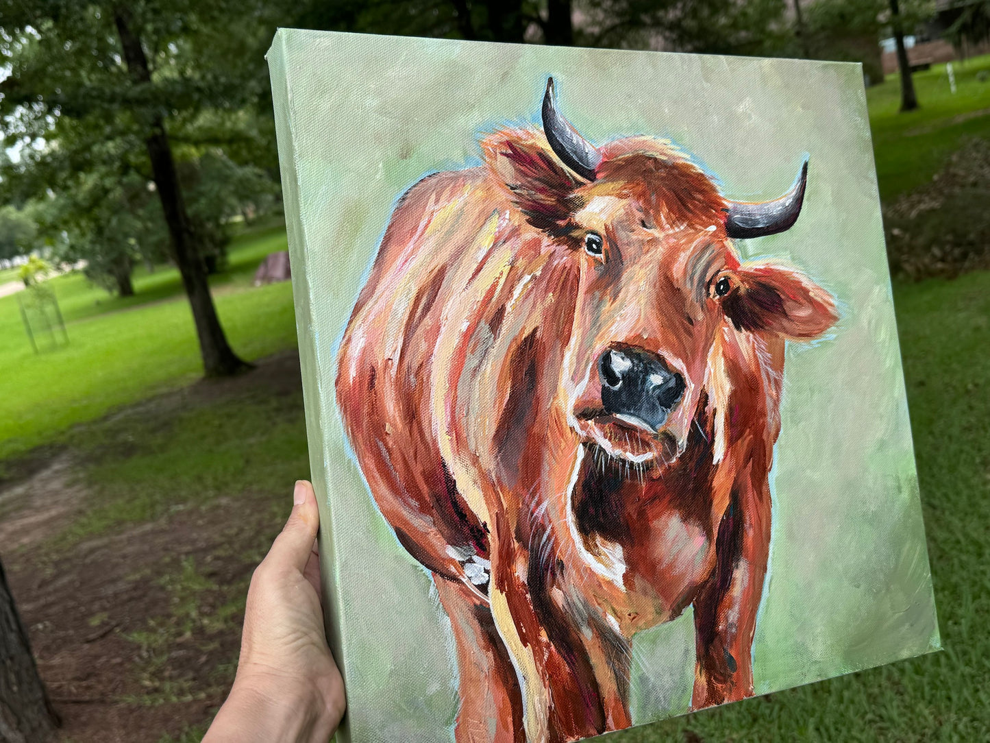 Cow Original Painting "Say What?"