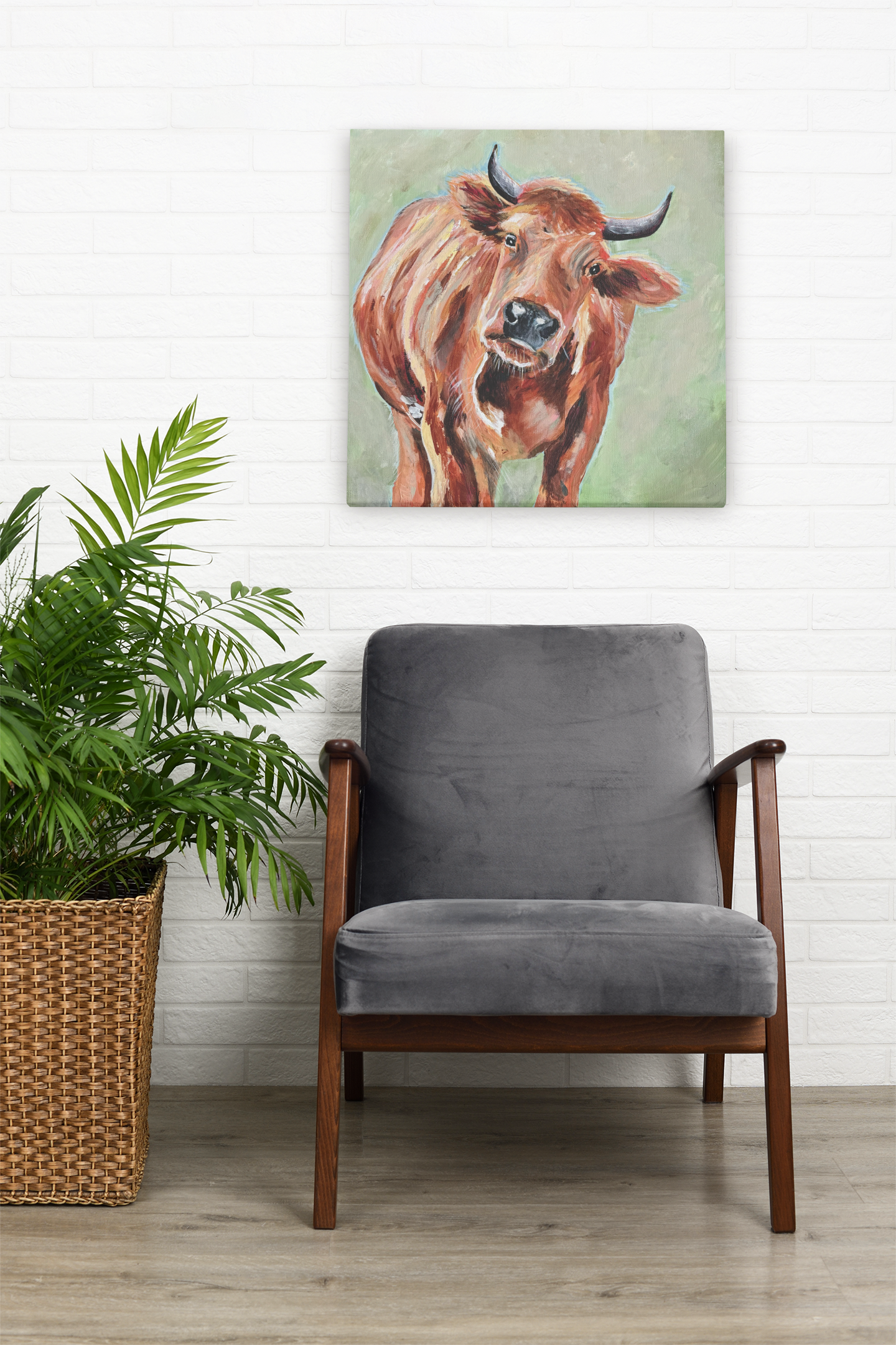 Cow Original Painting "Say What?"